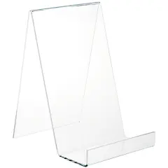 Plymor Clear Acrylic Flat Back Display Easel With 3.5" Box Ledge, 12.5" H x 8" W x 9" D