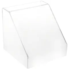 Plymor Clear Acrylic Slanted Front Display Case with No Base, 8" x 8" x 8"
