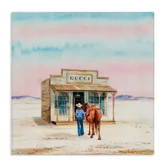 Stupell Industries Glam Cowgirl at Desert Shop Canvas Wall Art Design by Amanda Greenwood