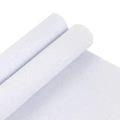 Pllieay 2 Pieces 14 Count Big Size White Aida Cross Stitch Fabric, Classic Reserve Aida Cloth, 19.6 x 21.6 Inch