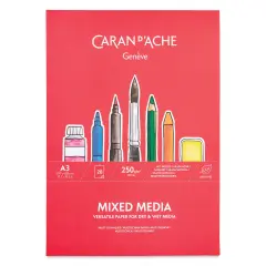Caran d'Ache Mixed Media Pad - 11-3/4" x 16-1/2", 190 lb, 20 Sheets