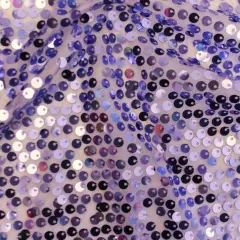 1 Yard Moonstone Mesh Sequin Fabric, 100% Polyester, 50" Width, Blue Tone Sparkle Lilac