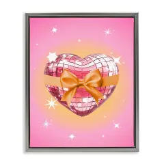 Stupell Industries Heart Disco & Ribbon Floating Frame Design by Susan Arnot
