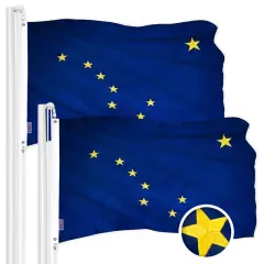Alaska AK State Flag 3x5 Ft 2-Pack Embroidered Polyester By G128