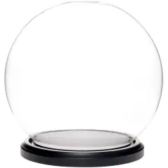 Plymor 7.5" x 8.5" Glass Display Dome Globe Cloche (Black MDF Wood Base)