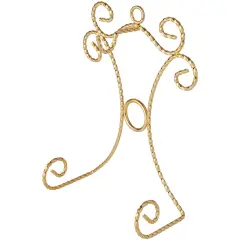 Bard's Shiny Gold-toned Wall Mountable Cup and Saucer Hanger, 7.25" H x 5" W x 2.75" D