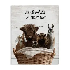 Stupell Industries Herd It's Laundry Day Animals Canvas Design by Lettered and Lined