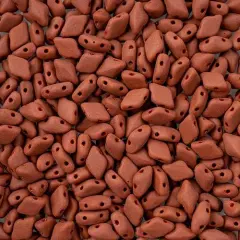 Matubo 2-Hole Czech Glass Opaque Gemduo Beads, 50g Chocolate Matte