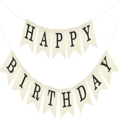Happy Birthday Banner - NO-DIY Black Burlap Happy Birthday Banner Sign Happy Birthdays Party Decoration