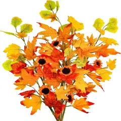 6 Pcs Fall Maple Leaves Branches - 27.6in