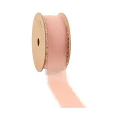 LaRibbons 1 1/2" Frayed Edge Chiffon Ribbon | 10 Yard Roll Blush