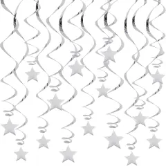 Silver Star Hanging Swirl Party Decorations