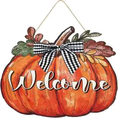 Fall Decor Pumpkin Welcome Sign (Pumpkin)