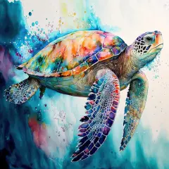 Paint by Number for Adults Canvas Sea Turtle - Painting by Numbers Adults' Beginner Craft Kits with 4 Brushes and Acrylic Paint(16X20 Inch)