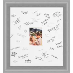 Peak Signature Mat Picture Frame, Photo Frame Wedding Guest Book Alternative, Autograph Picture Mat for Signature Board, Wedding Celebrations Graduations Support Encouragement or Retirement