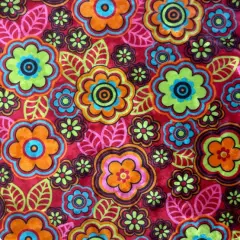 1 Yard Flower Power Print Stretch Velvet Fabric for Costumes Leggings Dancewear Streetwear