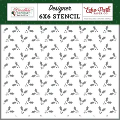 Christmas Express Stencil 6"X6"-Merry Christmas Mistletoe