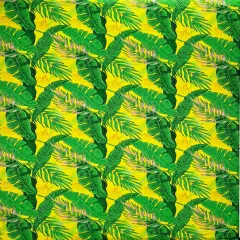 1 Yard All Over Tropical Leaves Cotton Fabric, 36in L x 45in W Yellow/ Green/ Pink