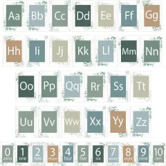 36Pcs Greenery Alphabet and Number Bulletin Board Set