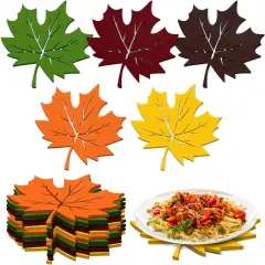 10 Pcs Fall Maple Leaf Placemats (12.8 Inch)