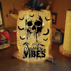 Halloween Hey Boo Spider Web Trick or Treat Witch Stencils(16 Halloween 7.87in)