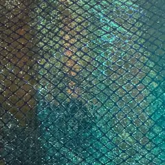 1 Yard Foiled Diamond Snake Velvet Polyester Spandex Fabric 60 Inch Width Green Teal