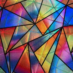 1 Yard Prismatic Hologram Multi-Foil Spandex Fabric for Performance Outfits and Creative Wear 60 Inch Width Multi Rainbow