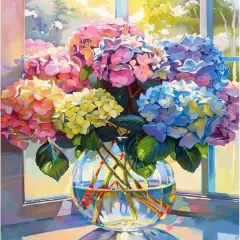 Paint by Numbers Kit for Adults - Hydrangea in Glass Vase