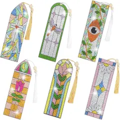 6 PCS 5D Diamond Painting Bookmarks Kits