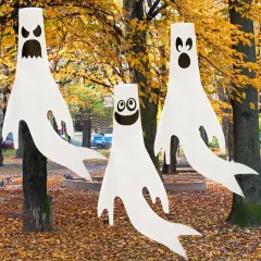 3 Pcs Hanging Ghost Windsocks Halloween Decorations