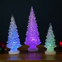 Northlight Clear Color Changing LED Lighted Christmas Trees - Set of 3