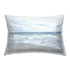 Serene Overcast Beach Outdoor Printed Pillow Design by Christine Zalewski, 14 x 7 x 20