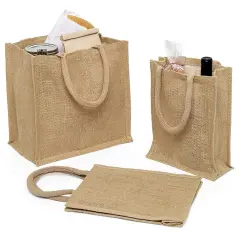 Jute Shopping Bag 12" x 7.75" x 12" Stylish and Spacious