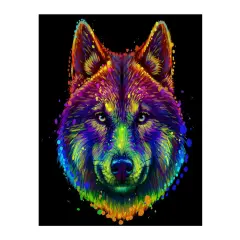 Colorful Wolf Edible Cake Topper