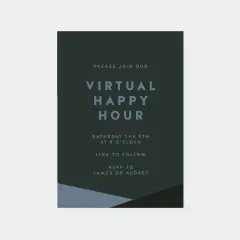 Dark Green Color Block Event Invitation