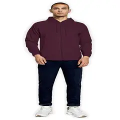 Gildan&reg; Classic Fit Full-Zip Long Sleeve Hooded Sweatshirt Maroon