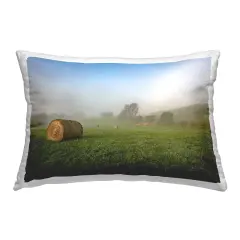Hay Bales Country Horizon Decorative Printed Throw Pillow Design by Marty Hulsebos, 14 x 7 x 20