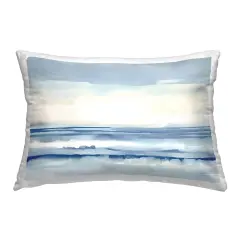 Abstract Layered Beach Waves Decorative Printed Throw Pillow Design by Irena Orlov, 14 x 7 x 20