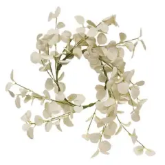 Foamy Silver Dollar Wreath Cream 16"