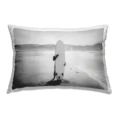 Hiding with Surfboard Outdoor Printed Pillow Design by Sisi and Seb, 14 x 7 x 20
