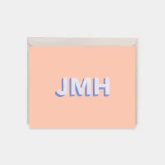 Monogram Note Cards with 3D Type IV