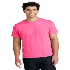 Gildan&reg; Heavy Cotton Short Sleeve T Shirt, Classic Crewneck Tee for Everyday Comfort and Style Safety pink