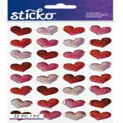 Sticko Red Bubble Hearts Epoxy Dimensional Stickers