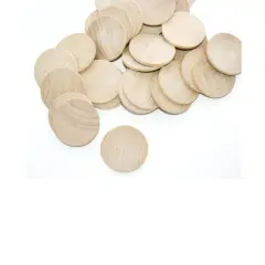 Kitcheniva 25 Pcs Wooden Circles Round Disc Wood Pendant Crafts Art