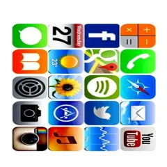 30 x IPhone App Icon Images Themed Edible Cupcake Toppers | Uncut on Wafer Sheet- Qty 30-1.5&rdquo; each
