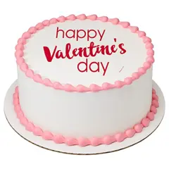 Valentine's Day Script PhotoCake&reg; Edible Cake Topper Icing Image for 6 inch Round cake or larger