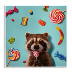 Stupell Industries Raccoon & Sweets Candies Wall Plaque Art Design by Lucia Heffernan