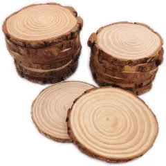 16 Pcs 3.5"-4" Unfinished Natural Wood Slices Circles