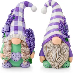 2 Pcs Gnomes Decorations for Home Gnomes Figurine Gifts Spring Summer Table Ornaments Decorations Gifts for Home