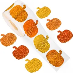 Pumpkin Stickers Roll Glitter Pumpkin
